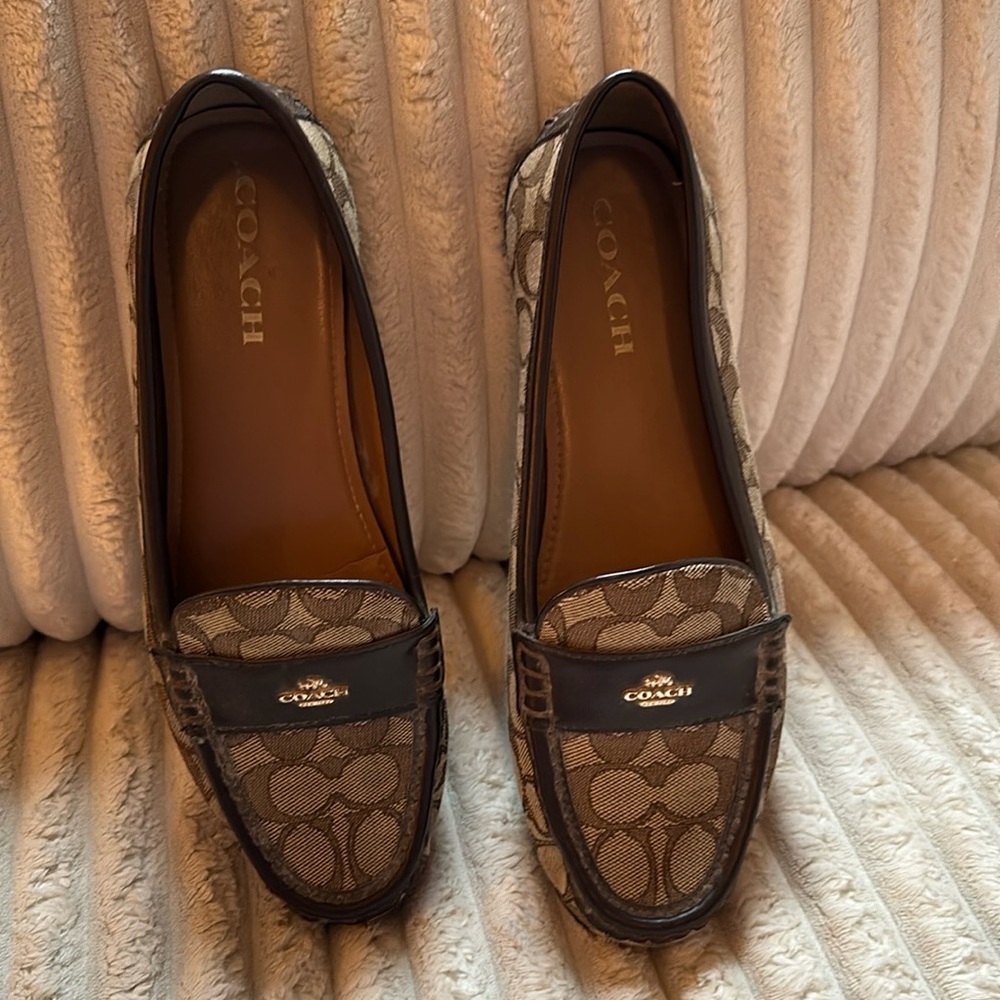 Brown leather coach shoes, worn once!